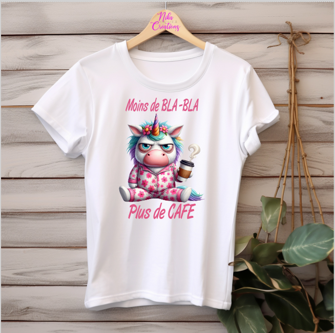 T-SHIRT LICORNE CAFE DTF